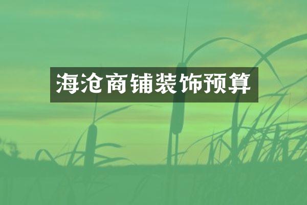 海沧商铺装饰预算