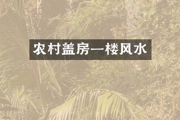 农村盖房一楼风水