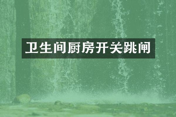 卫生间厨房开关跳闸