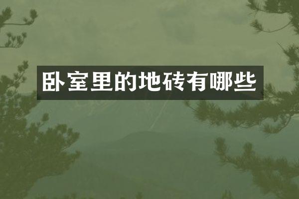 卧室里的地砖有哪些