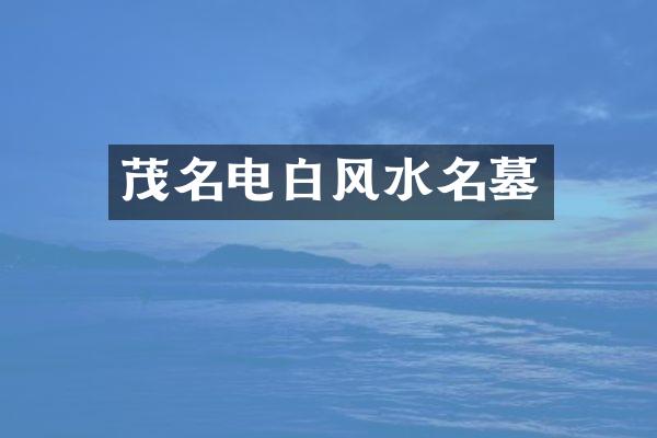茂名电白风水名墓