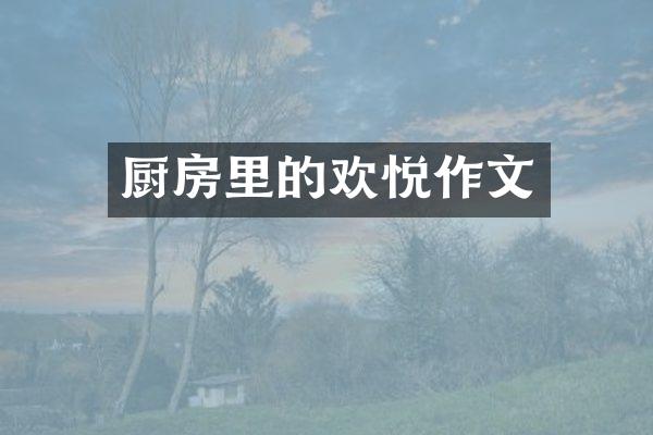 厨房里的欢悦作文