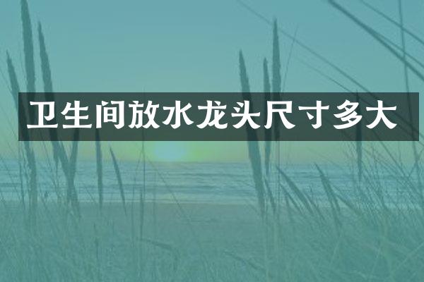 卫生间放水龙头尺寸多大