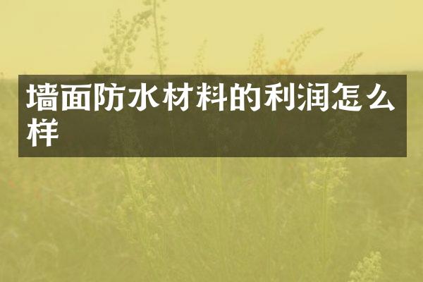 墙面防水材料的利润怎么样