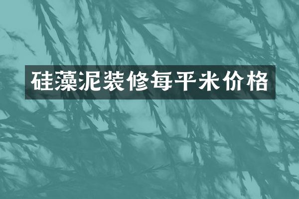 硅藻泥装修每平米价格
