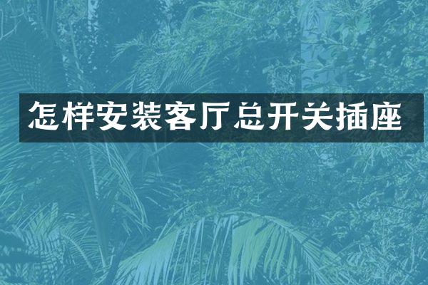 怎样安装客厅总开关插座