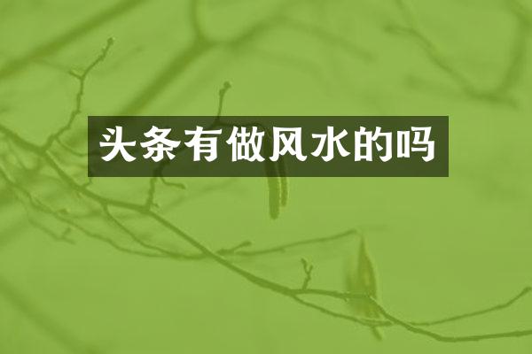 头条有做风水的吗