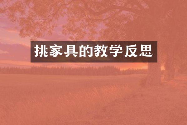 挑家具的教学反思