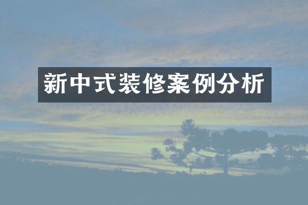新中式装修案例分析