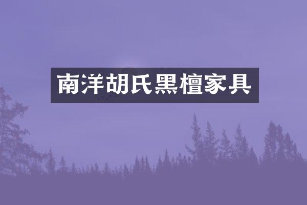 南洋胡氏黑檀家具