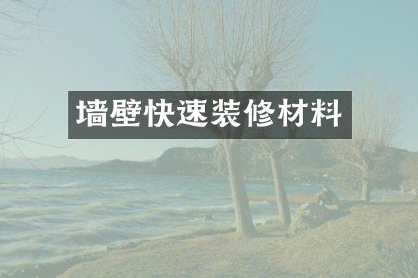 墙壁快速装修材料