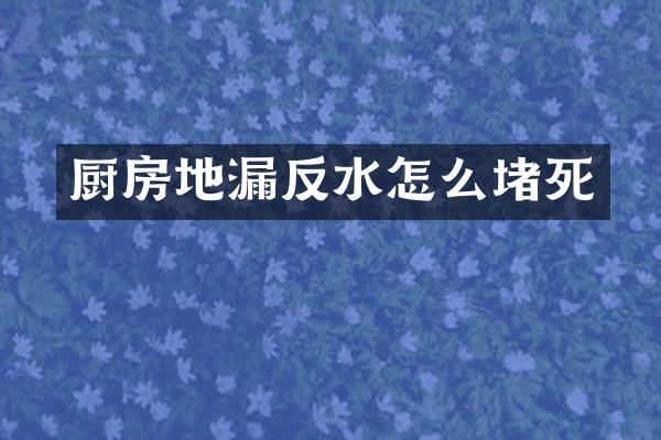 厨房地漏反水怎么堵死