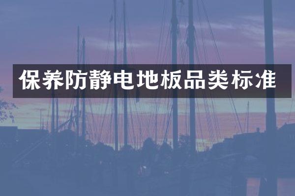 保养防静电地板品类标准