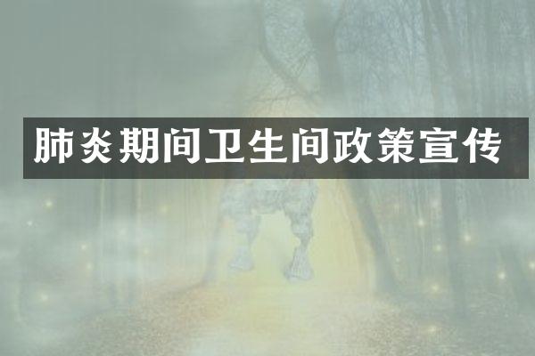 肺炎期间卫生间政策宣传