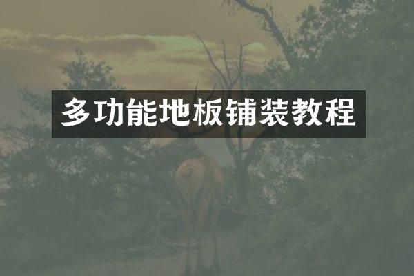 多功能地板铺装教程