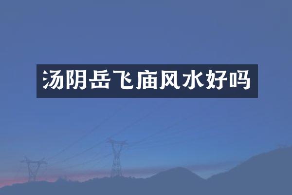 汤阴岳飞庙风水好吗