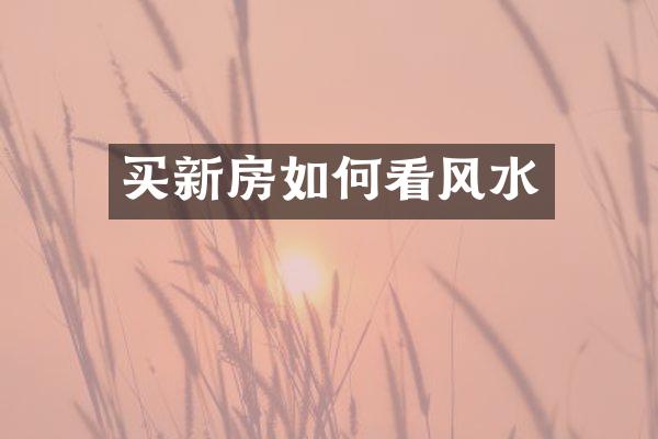 买新房如何看风水