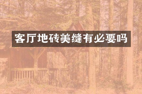 客厅地砖美缝有必要吗