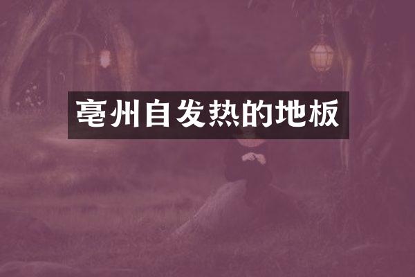 亳州自发热的地板
