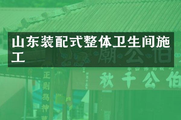 山东装配式整体卫生间施工