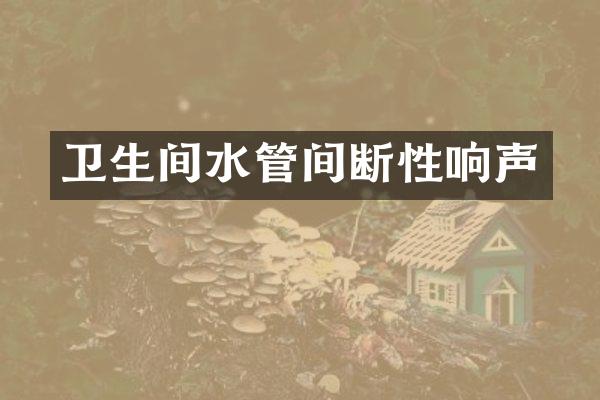 卫生间水管间断性响声