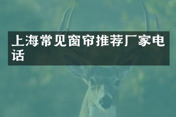 上海常见窗帘推荐厂家电话