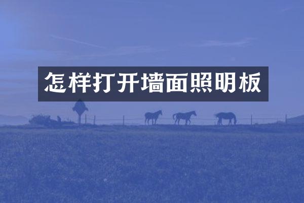 怎样打开墙面照明板