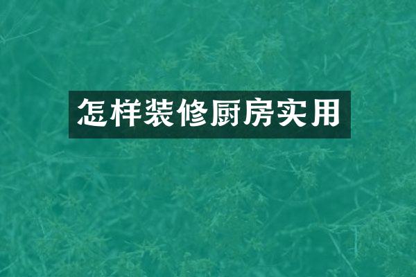 怎样装修厨房实用