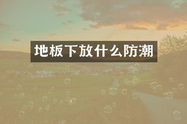 地板下放什么防潮