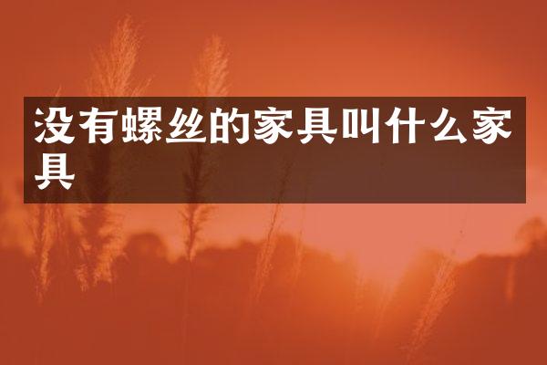 没有螺丝的家具叫什么家具