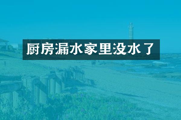 厨房漏水家里没水了