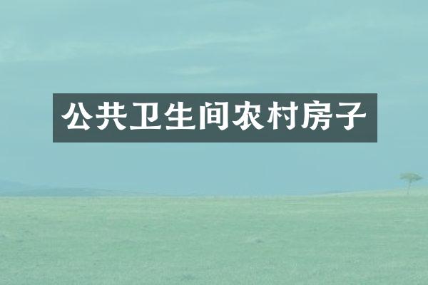 公共卫生间农村房子