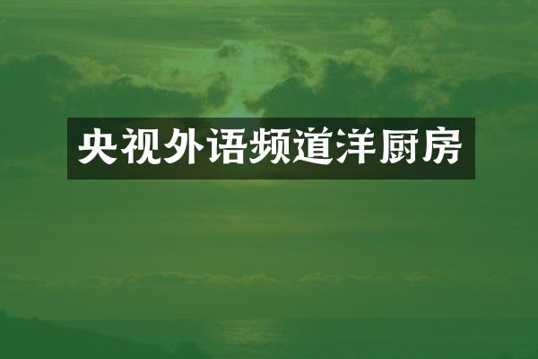 央视外语频道洋厨房
