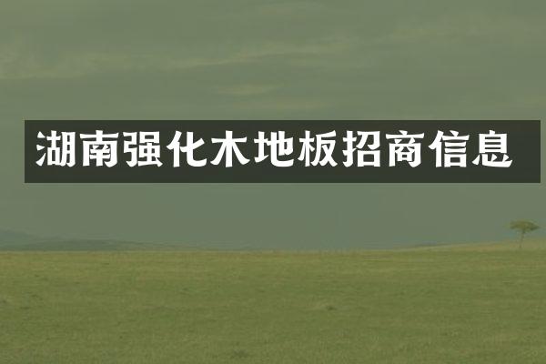 湖南强化木地板招商信息