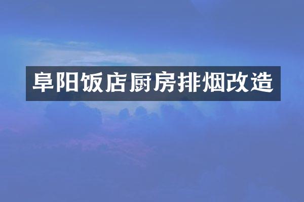 阜阳饭店厨房排烟改造