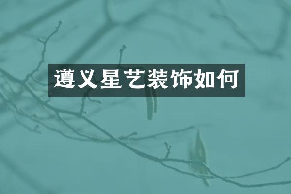 遵义星艺装饰如何