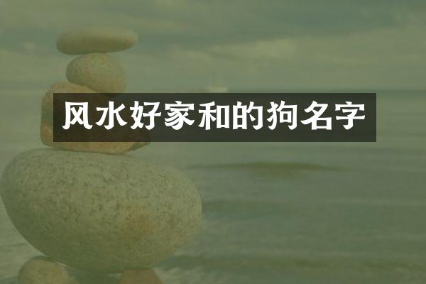 风水好家和的狗名字