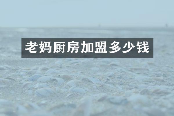 老妈厨房加盟多少钱