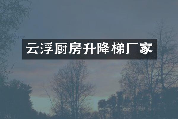 云浮厨房升降梯厂家