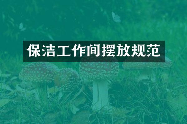 保洁工作间摆放规范