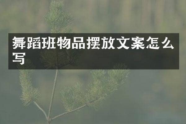 舞蹈班物品摆放文案怎么写
