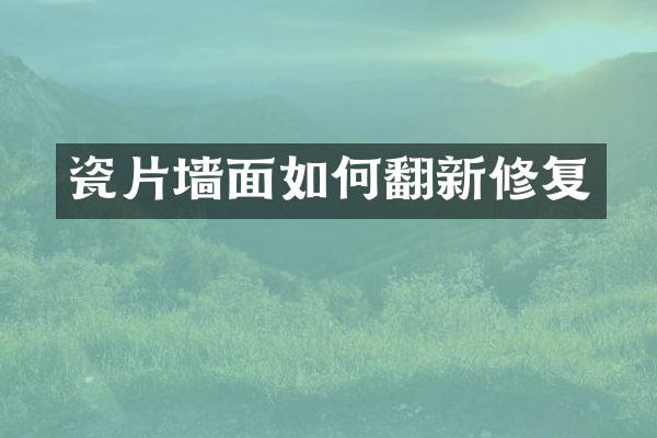 瓷片墙面如何翻新修复