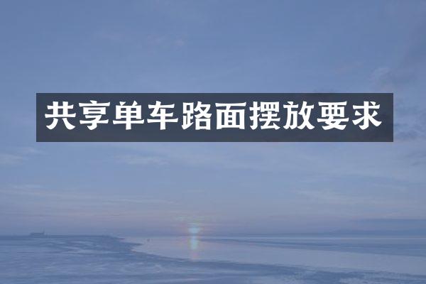 共享单车路面摆放要求