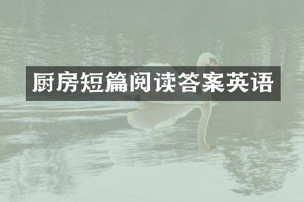 厨房短篇阅读答案英语