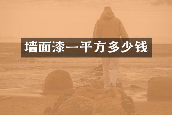 墙面漆一平方多少钱
