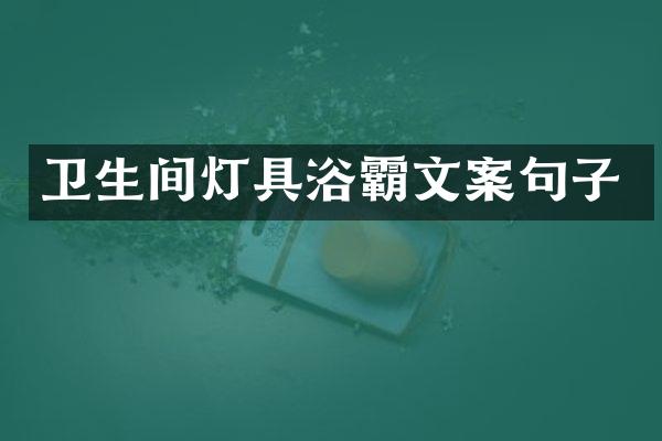 卫生间灯具浴霸文案句子
