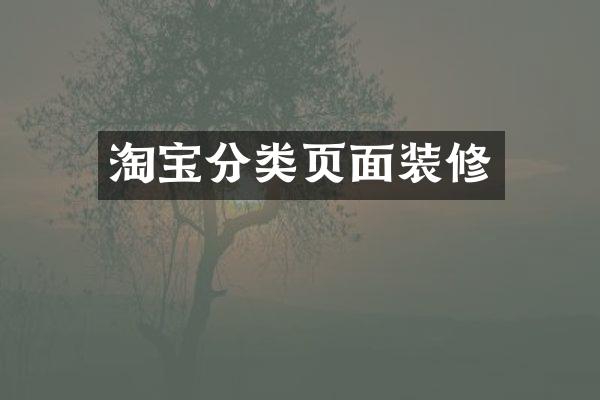 淘宝分类页面装修