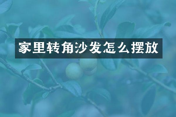 家里转角沙发怎么摆放