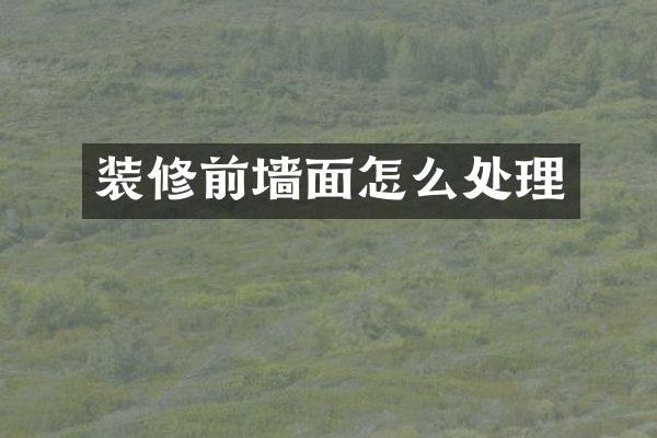 装修前墙面怎么处理