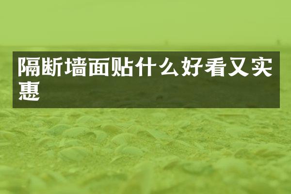 隔断墙面贴什么好看又实惠